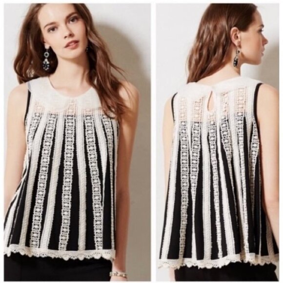 Anthro Lili’s Closet Lattice Line Lace Swing Top - Picture 8 of 8